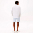 Camisa regular de lino con efecto lavado