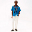 Camisa de manga corta en lino efecto lavado