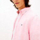 Camisa de manga corta en lino efecto lavado