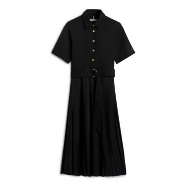 VESTIDO GOLD BUTTON MIX MEDIA