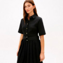 VESTIDO GOLD BUTTON MIX MEDIA