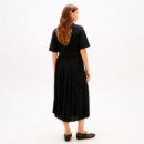 VESTIDO GOLD BUTTON MIX MEDIA