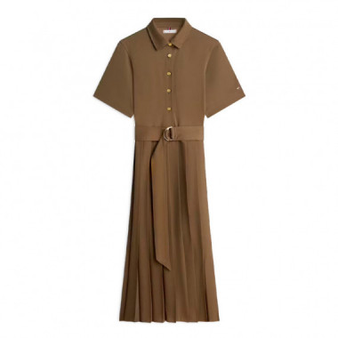 VESTIDO GOLD BUTTON MIX MEDIA