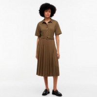 VESTIDO GOLD BUTTON MIX MEDIA