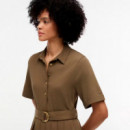 VESTIDO GOLD BUTTON MIX MEDIA