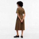 VESTIDO GOLD BUTTON MIX MEDIA