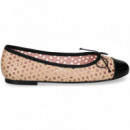 BAILARINA CALADA PIEL NEGRO+BEIGE