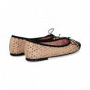 BAILARINA CALADA PIEL NEGRO+BEIGE