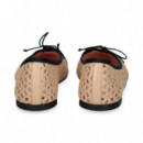 BAILARINA CALADA PIEL NEGRO+BEIGE