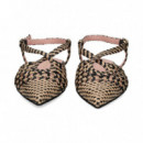 SIN TALON TRENZADO PIEL NEGRO+BEIGE