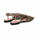 SIN TALON TRENZADO PIEL NEGRO+BEIGE