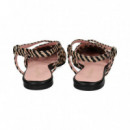 SIN TALON TRENZADO PIEL NEGRO+BEIGE