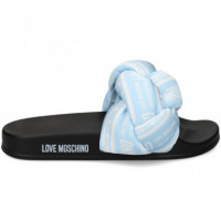 PALA POOL SATEN BLANCO+CELESTE