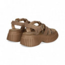 SANDALIA CANGREJERA ANTE BEIGE