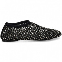 BOTIN REJILLA STRASS PLOMO