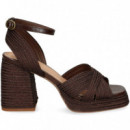 SANDALIA (B) CRUZADA RAFFIA MARRON