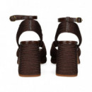 SANDALIA (B) CRUZADA RAFFIA MARRON