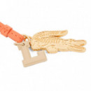 Llavero con colgantes de raqueta, espejo, cocodrilo y L