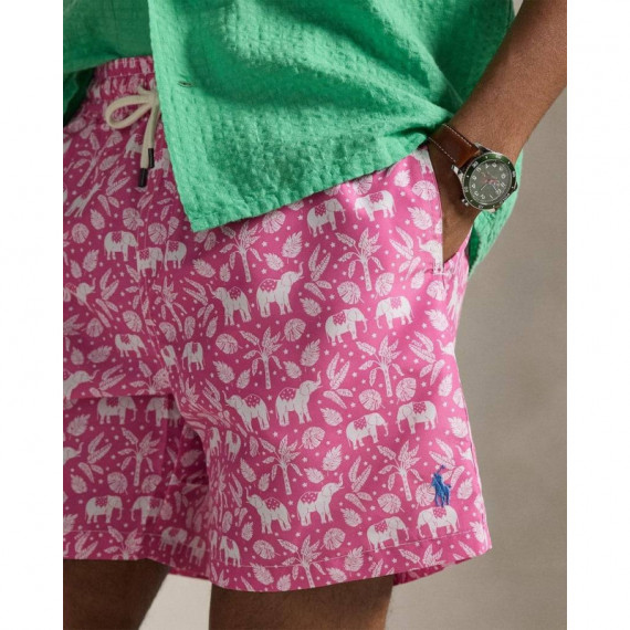 WOVEN-TRUNK-SWIM BOTTOM PINK