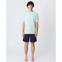 Camisetas Hombre Camiseta LA PAZ Guerreiro Green Stripes