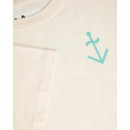 Camisetas Hombre Camiseta LA PAZ Botelho Ecru Green