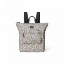 Bolso Mochila Con Cambiador Kaos Beige
