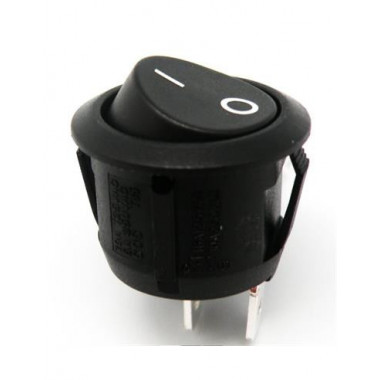 EUROCONNEX Interruptor Redondo Negro 2P On/Off 125V/10A 20mm 3614