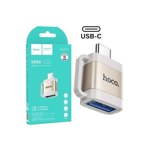 HOCO Adaptador OTG Tipo C/M a Usb A/H UA31C Gris