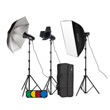 VISICO Kit Unique 3X VL-300PLUS Ii Flash Estudio 300W Completo