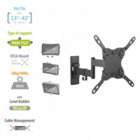Soporte TV EWENT Multidireccional de Pared con 3 Puntos de Articulacion