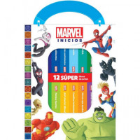 MARVEL INICIOS - MI PRIMERA BIBLIOTECA - 12 LIBROS DE CARTON - PI KIDS