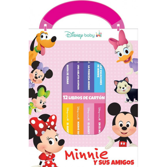 DISNEY BABY: MINNIE Y SUS AMIGOS - MI PRIMERA BIBLIOTECA - 12 LIBROS DE CARTON -