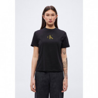 SS CLASSIC FOIL CK TEE KHN 001 BLACK/COM
