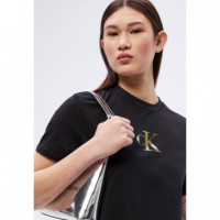 SS CLASSIC FOIL CK TEE KHN 001 BLACK/COM