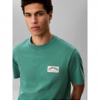 SS 20S EASY COLLEGIATE BADGE TEE WILD GR