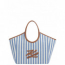 KARL LAGERFELD - k/autograph stripe canvas bag - 349 - B2W46074/349