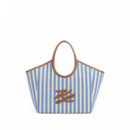 KARL LAGERFELD - k/autograph stripe canvas bag - 349 - B2W46074/349