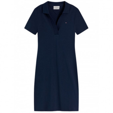 TOMMY HILFIGER - SLIM OPEN NK POLO DRESS SS - C1G - F|WW0WW42567/C1G