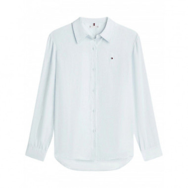 TOMMY HILFIGER - ESS LINEN RELAXED LS SHIRT - CYR - F|WW0WW44679/CYR