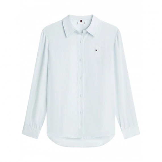 TOMMY HILFIGER - ESS LINEN RELAXED LS SHIRT - CYR - F|WW0WW44679/CYR