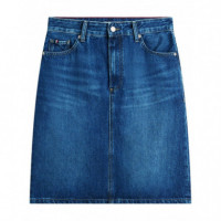 TOMMY HILFIGER - DNM NEW DOREEN KNEE SKIRT RW - 1BJ - F|WW0WW49669/1BJ