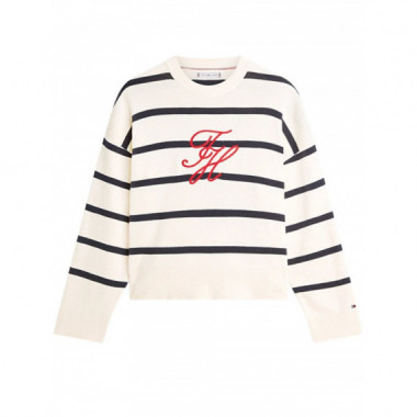 TOMMY HILFIGER - FULL NEEDLE GRAPHIC SWEATER - 0AN - F|WW0WW49768/0AN