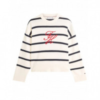 TOMMY HILFIGER - FULL NEEDLE GRAPHIC SWEATER - 0AN - F|WW0WW49768/0AN