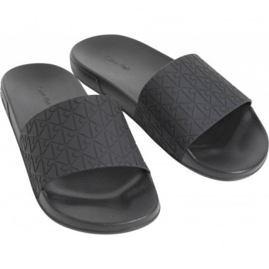 ESS SLIDE PU AOP TRIPLE BLACK MONO