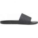 ESS SLIDE PU AOP TRIPLE BLACK MONO