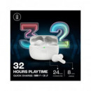 JBL Auricular Bluetooth WAVE BEAM Blanc Con Estuche de Carga ,Control Por Voz,Resistente al Agua 32H