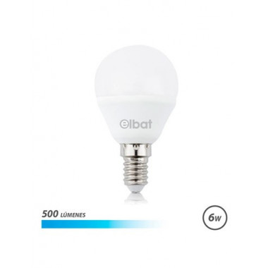 ELBAT Bombilla Led Luz Fria 6W G45 500 Lumenes,E14 EB0459