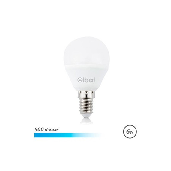 ELBAT Bombilla Led Luz Fria 6W G45 500 Lumenes,E14 EB0459