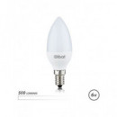 ELBAT Bombilla Led Luz Blanca 6W C37 500 Lumenes,E14 EB0485