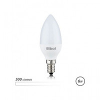 ELBAT Bombilla Led Luz Blanca 6W C37 500 Lumenes,E14 EB0485